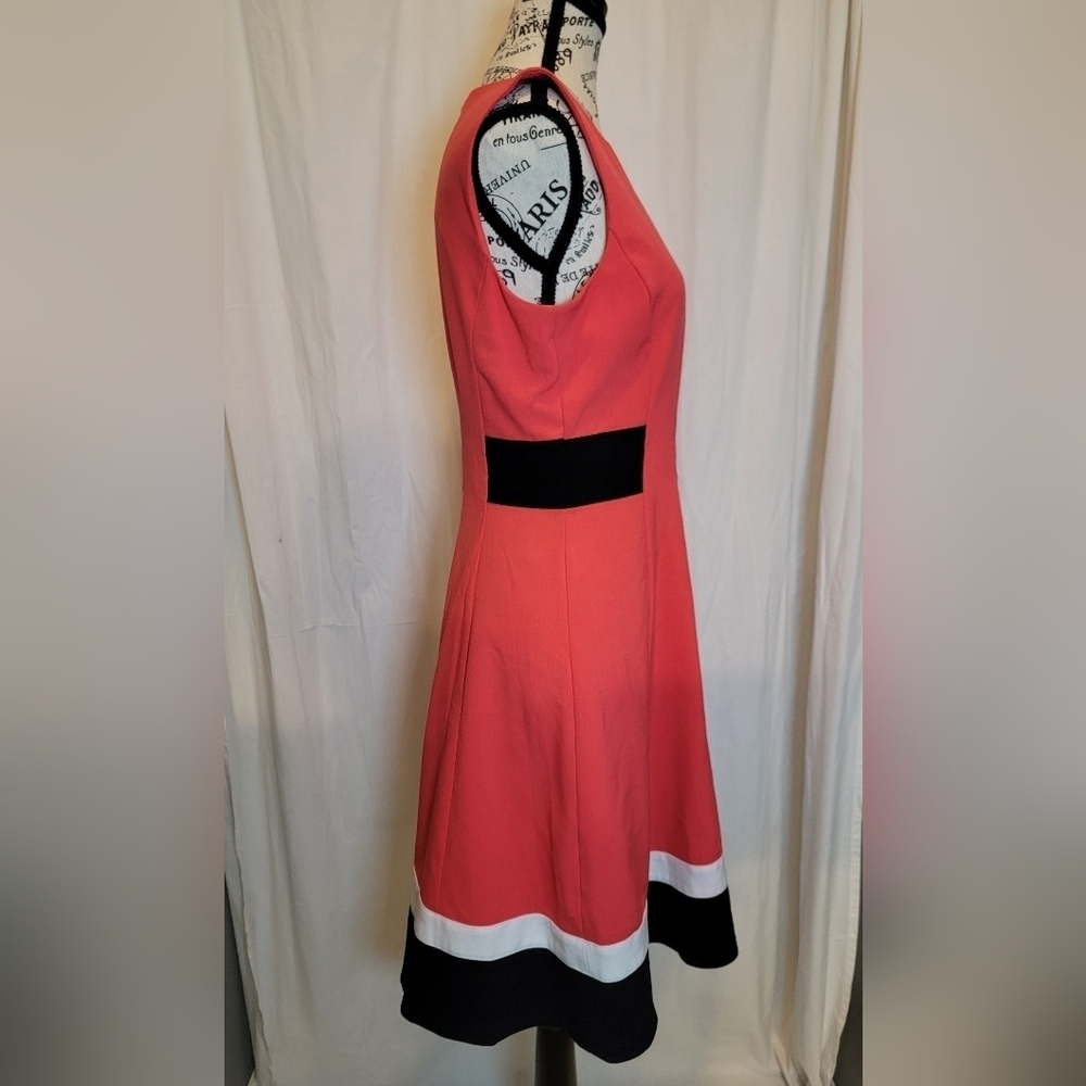 Calvin Klein Coral and Black Mini Dress - Picture 4 of 6